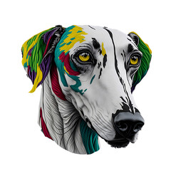 "Fresh Rainbow Bodypainting of Proud Galgo - Ambient Occlusion Render" - Generative AI
