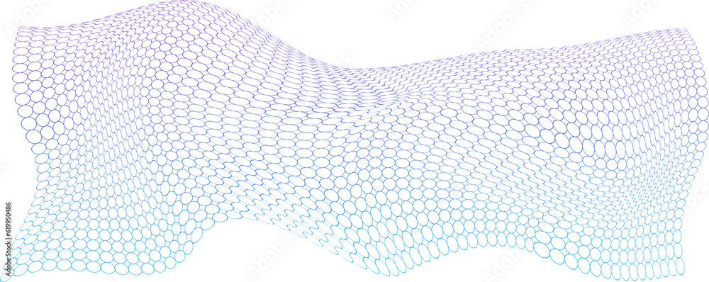 Aufkleber abstract gradient halftone wave background. a twisted plane of circles on a transparent background. 