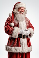 Santa claus with gifts on a white background. New year and christmas concept. AI generation