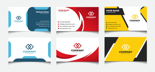 Creative modern set of corporate business card design bundle, Set of modern business card print templates.