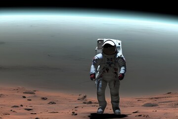 Red Planet Pioneer: An Astronaut's Curiosity Unleashed in Futuristic Style