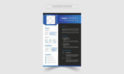 modern vector minimalist cv or resume template design