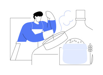 Beer fermentation abstract concept vector illustration.