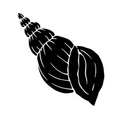 Decorative silhouette of a seashell.Vector graphics.