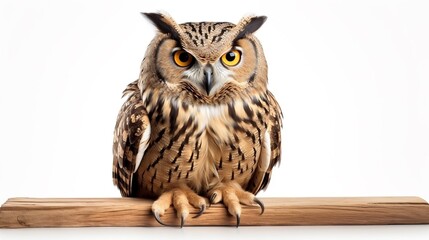 Naklejka premium great horned owl on a branch
