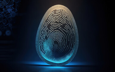 fingerprint on blue