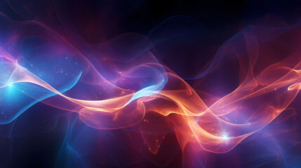 Obraz premium abstract neon background, unfocused curvy glowing lines, colorful fantastic wallpaper - AI generated.