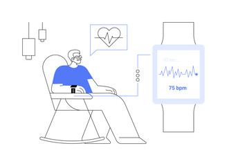 Smartwatch ECG Tracking Feature abstract concept vector illustration.
