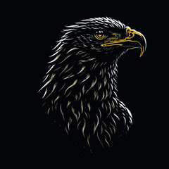 Eagle Head Silhouette colorful vector By Alim Graphic