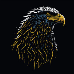 Eagle Head Silhouette colorful vector By Alim Graphic