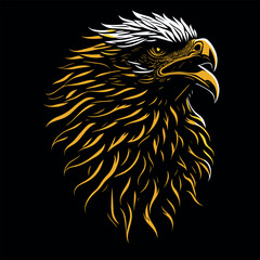 Eagle Head Silhouette colorful vector By Alim Graphic