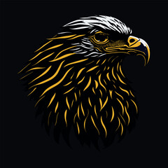 Eagle Head Silhouette colorful vector By Alim Graphic