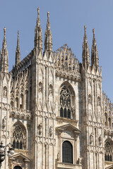 Naklejka premium Milan Cathedral, also known as the Duomo di Milano, is a stunning Gothic-style architectural masterpiece and one of the largest churches in the world.