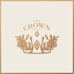 Luxury crown logo design, Floral crown, Botanical crown, Queen, King design, Prestige, Luxury