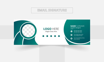 Modern Creative and minimalist business email signature template or email footer and personal social media cover Premium Vector