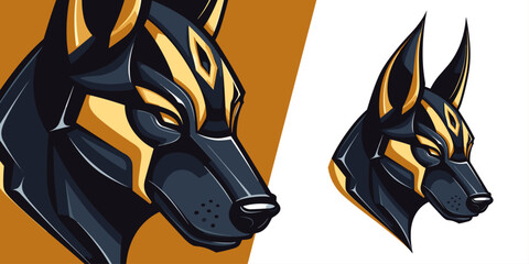 Illustrative Vector Graphic: God Anubis Logo Mascot for Competitive Sport and E-Sport Teams