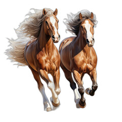 two horses on white