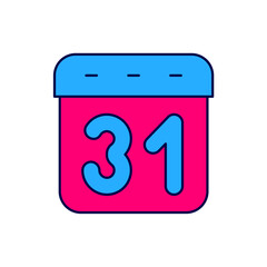 Filled outline Calendar icon isolated on white background. Event reminder symbol. Vector