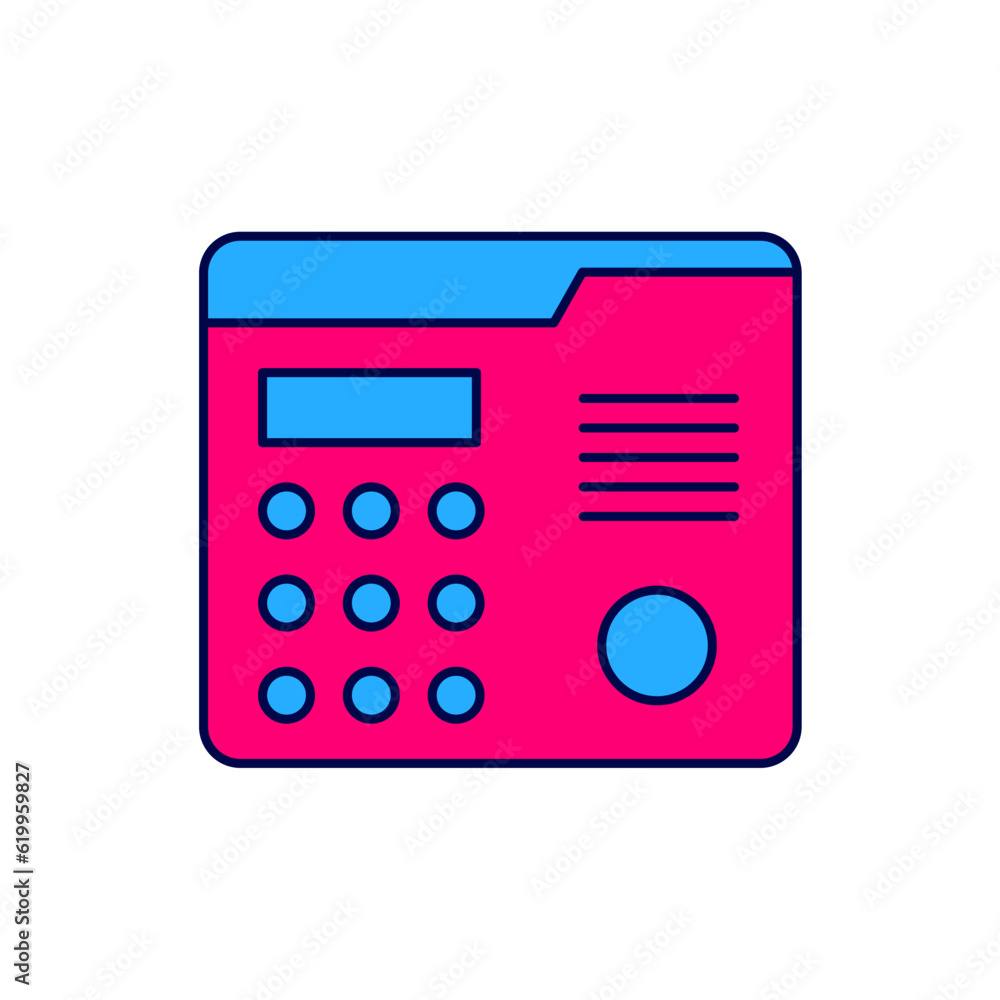 Poster filled outline house intercom system icon isolated on white background. vector