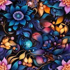boho seamless floral pattern