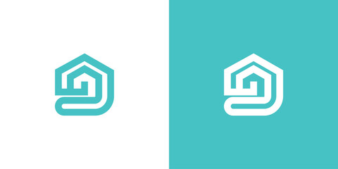 initial house logo, abstract © gufron