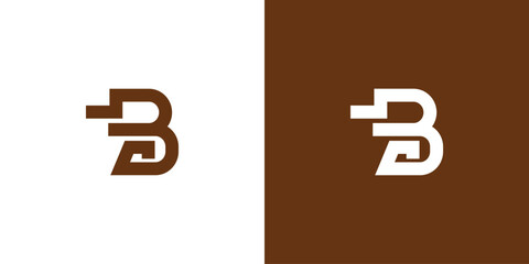 b abstract initial logo