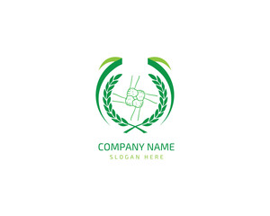 Trade, import, public services and food logo