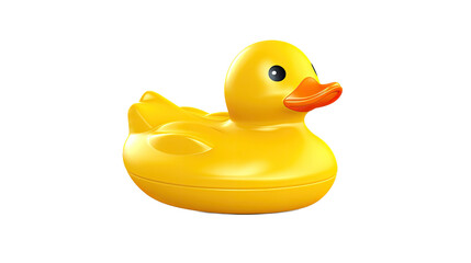 a cute Rubber Ducky 3d, fun summer toy Fun-themed, photorealistic illustrations in a PNG, cutout, and isolated. Generative AI