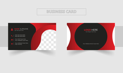 Modern Double-sided creative business card and  name card,horizontal simple clean template vector design, layout in rectangle size