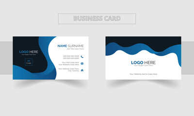 Modern Double-sided creative business card and  name card,horizontal simple clean template vector design, layout in rectangle size