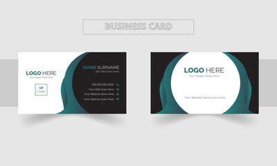 Modern Double-sided creative business card and  name card,horizontal simple clean template vector design, layout in rectangle size