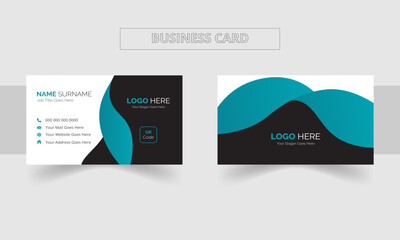 Modern Double-sided creative business card and  name card,horizontal simple clean template vector design, layout in rectangle size