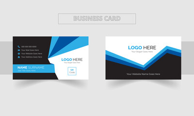 Modern Double-sided creative business card and  name card,horizontal simple clean template vector design, layout in rectangle size