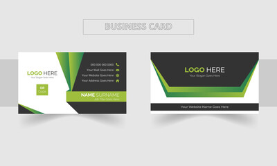 Modern Double-sided creative business card and name card,horizontal simple clean template vector design, layout in rectangle size