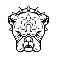 English bulldog outline vector suitable for kids coloring activity. Dinosaur logo. Vector illustration