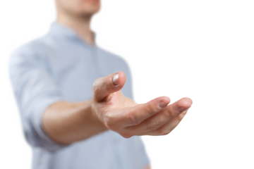 Male open hand cut out