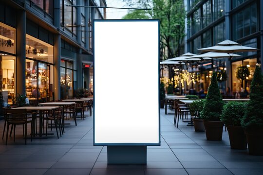 customizable digital signage screen in a public place, generative ai