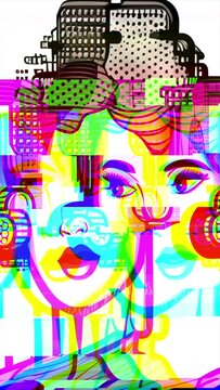  Pop Art illustration Animation vertical video