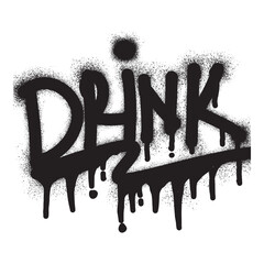 Graffiti drink text with black spray paint