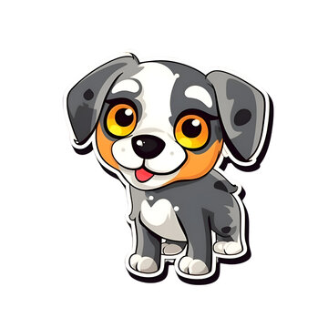 Cute cartoon dog isolated on a white background. Vector illustration.