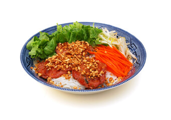 Cured ground pork for barbecue meat and vegetable