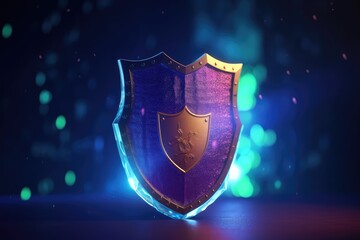 Fototapeta premium Blue network data security material, generated by AI