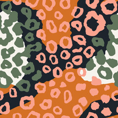 Seamless Pink Decoration Trendy Jungle Textile Background. Dark Continuous Safari Fresh Cheetah, Seamless