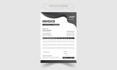 Modern, Creative and Minimal Corporate Business Invoice design template vector illustration bill form price invoice. Creative invoice template vector. business stationery design payment agreement