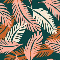 Hippie Seamless Summer Spring Invitation Pattern. Green Repeated Classic Plant Element, Seamless Texture. - 619969824