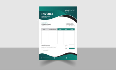 Modern, Creative and Minimal Corporate Business Invoice design template vector illustration bill form price invoice. Creative invoice template vector. business stationery design payment agreement