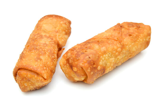 Egg rolls isolated on white background Vietnamese cuisine 