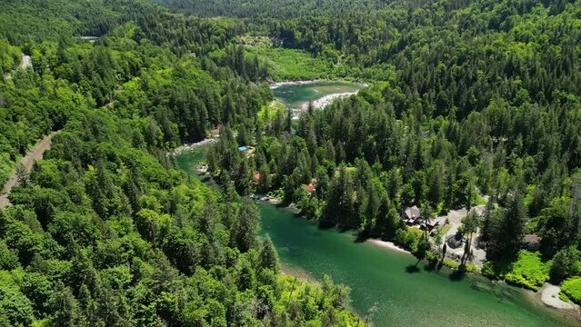 The river between mountains in Washington State. South Fork Skykomish River