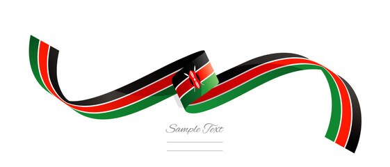 Kenyan flag ribbon vector illustration. Kenya flag ribbon on abstract isolated on white color background