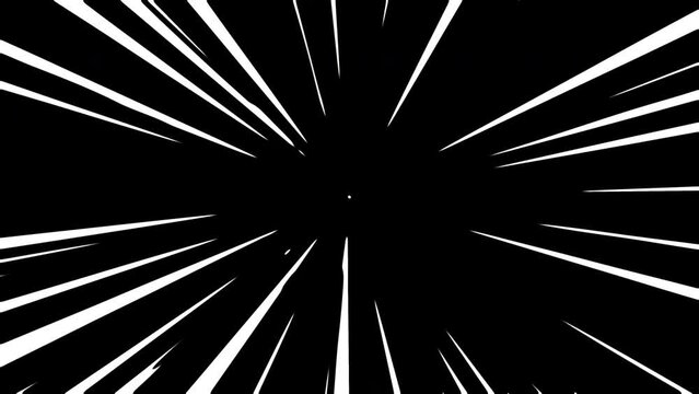 Radial speed or action lines anime comic background. Manga striped backdrop. Seamless loop. 